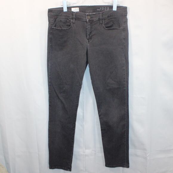 Gap 1969 Women’s Black Legging Jeans Size 33/16 Stretch Skinny Mid Rise - Picture 1 of 8
